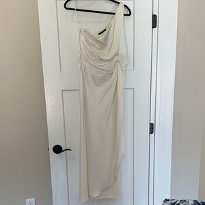 Abercrombie & Fitch Elegant One-Shoulder Cream Evening Dress